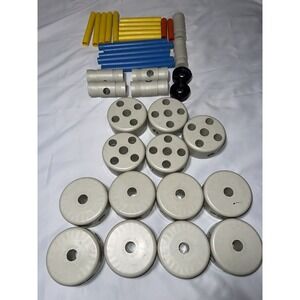 Vintage Tinkertoy Plastic Replacement Parts Lot Spools Rods Connectors Mixed Set